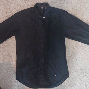 Saks 5th Ave Black Cotton ruffled blouse